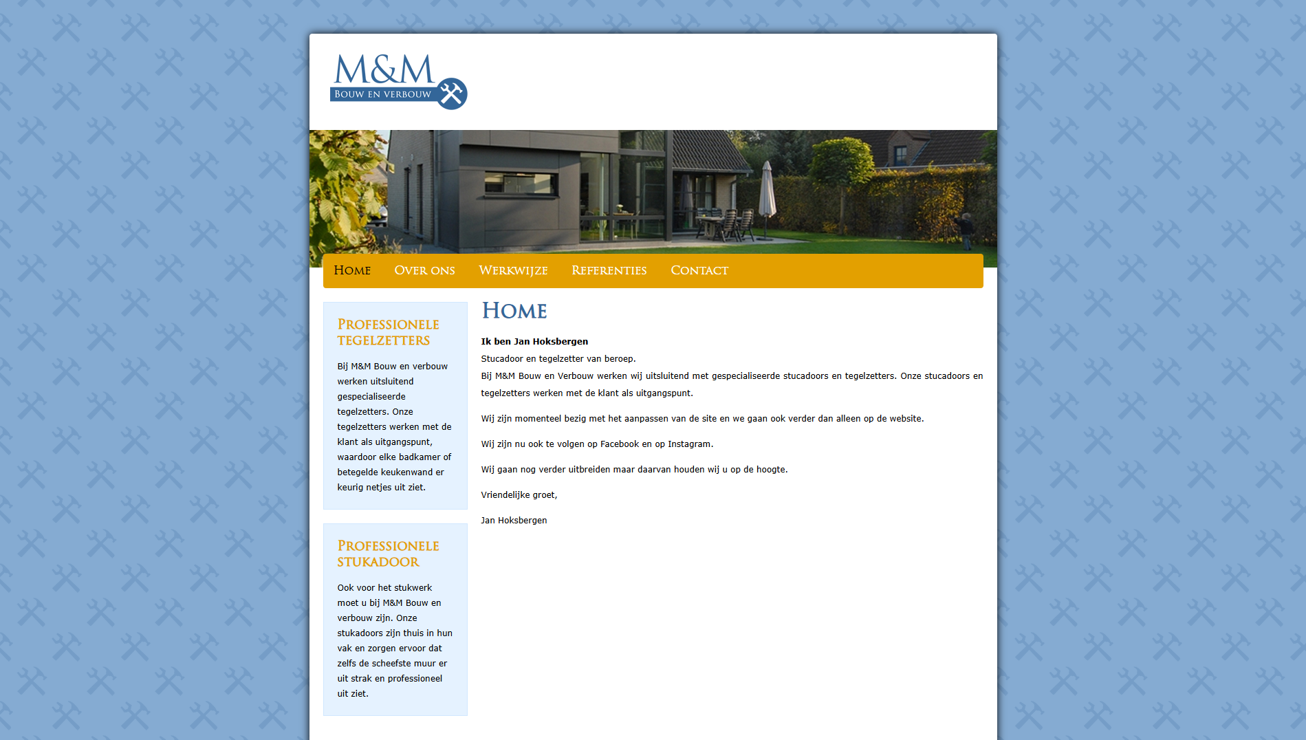 M&M Kleinverbouw Heteren - Screenshot van Bouw & Verbouw project door Next Creatives